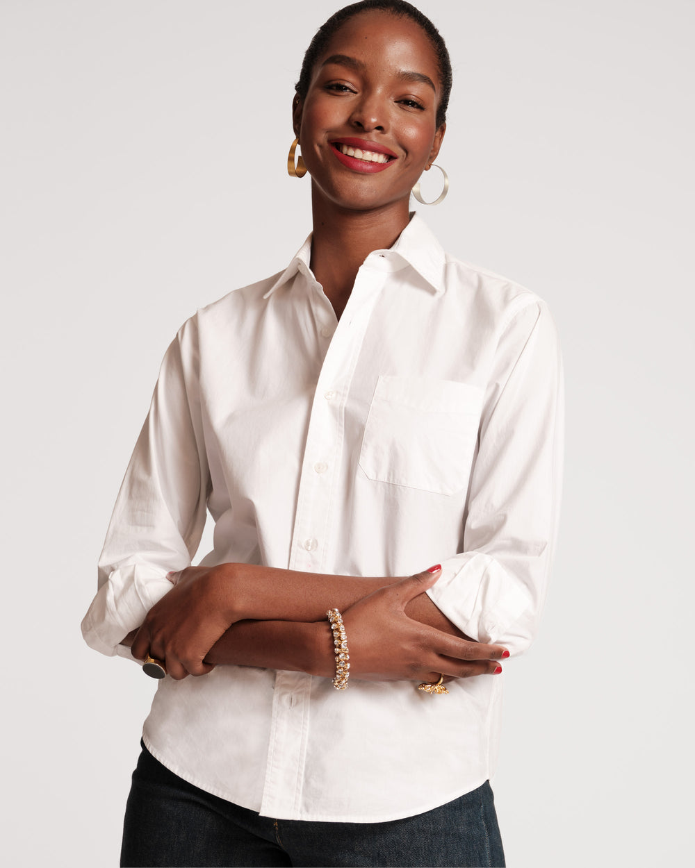 Perfect Button Down - White Tops Frances Valentine