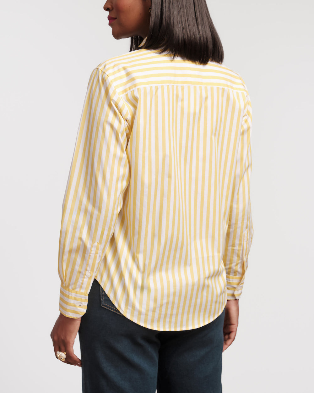 Perfect Button Down - Stripe Yellow Tops Frances Valentine