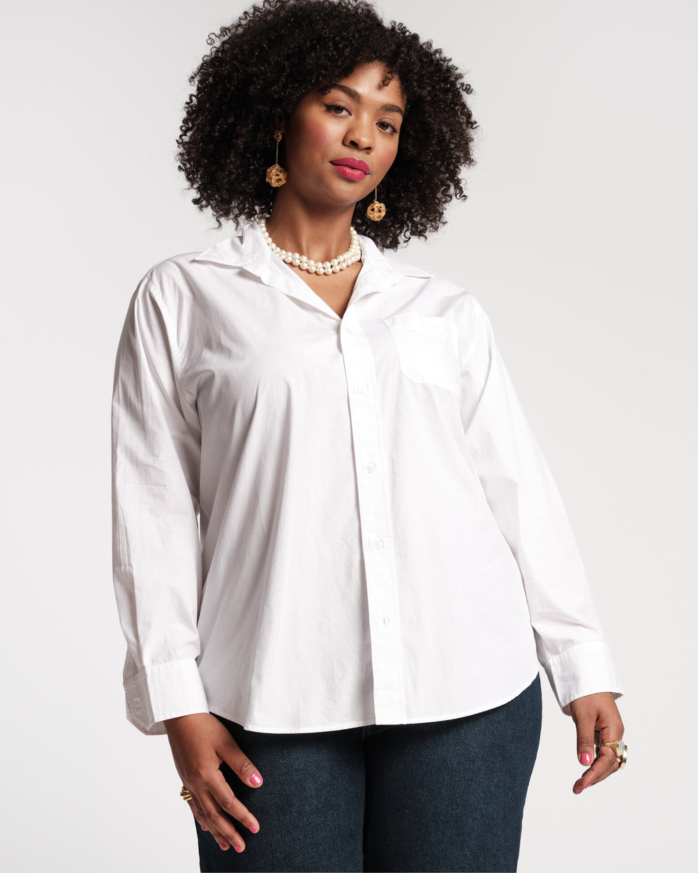Perfect Button Down - White Tops Frances Valentine