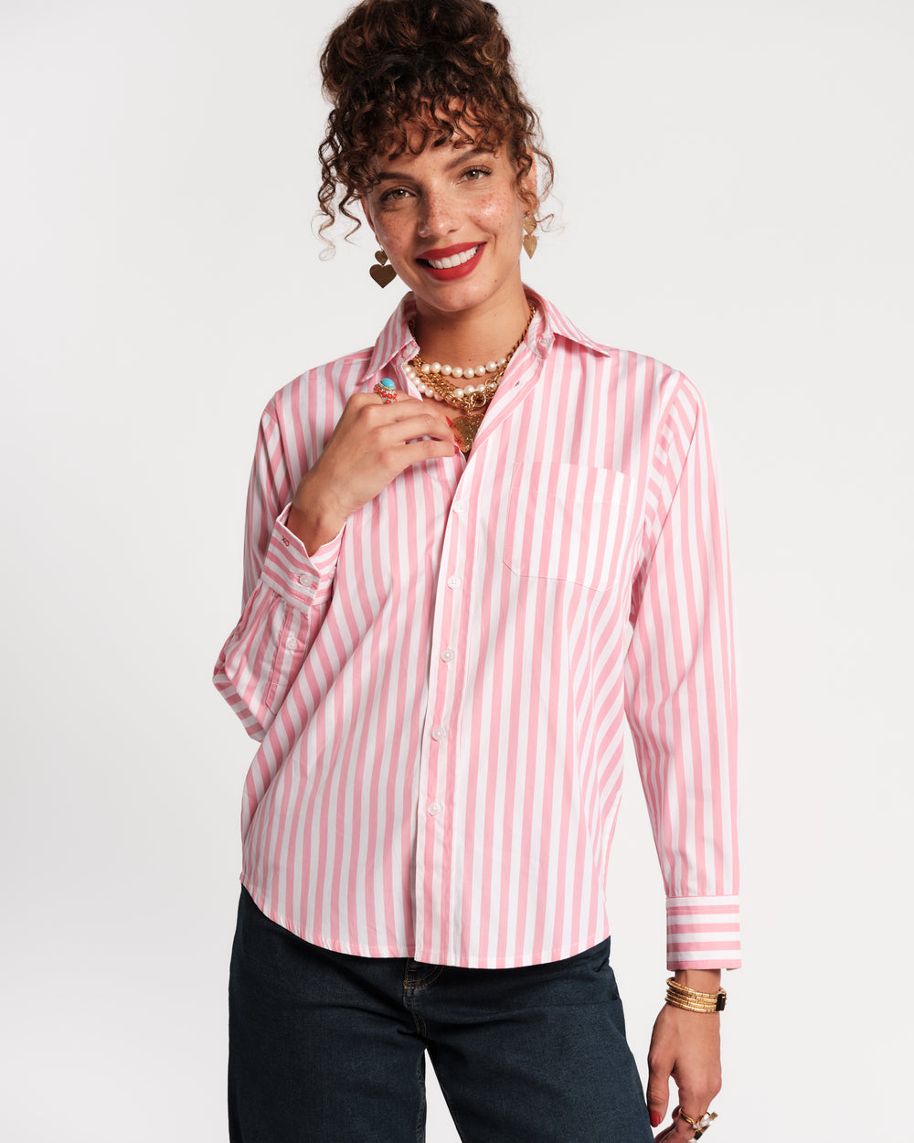 Perfect Button Down - Stripe Pink Shirt Frances Valentine