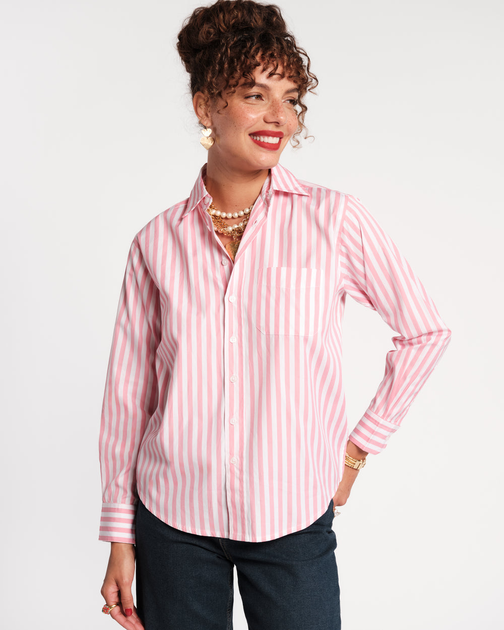 Perfect Button Down - Stripe Pink Shirt Frances Valentine