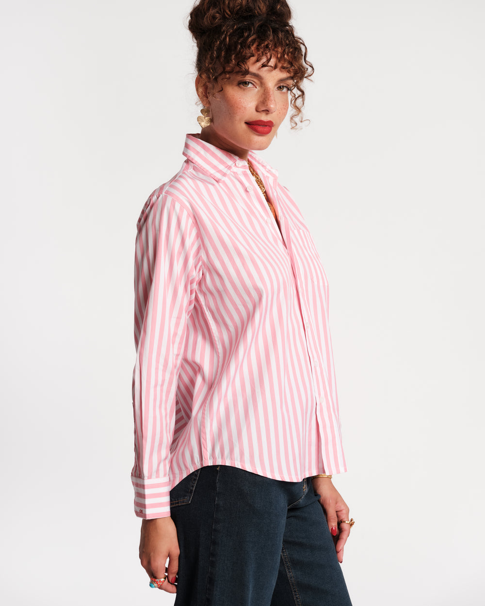 Perfect Button Down - Stripe Pink Shirt Frances Valentine