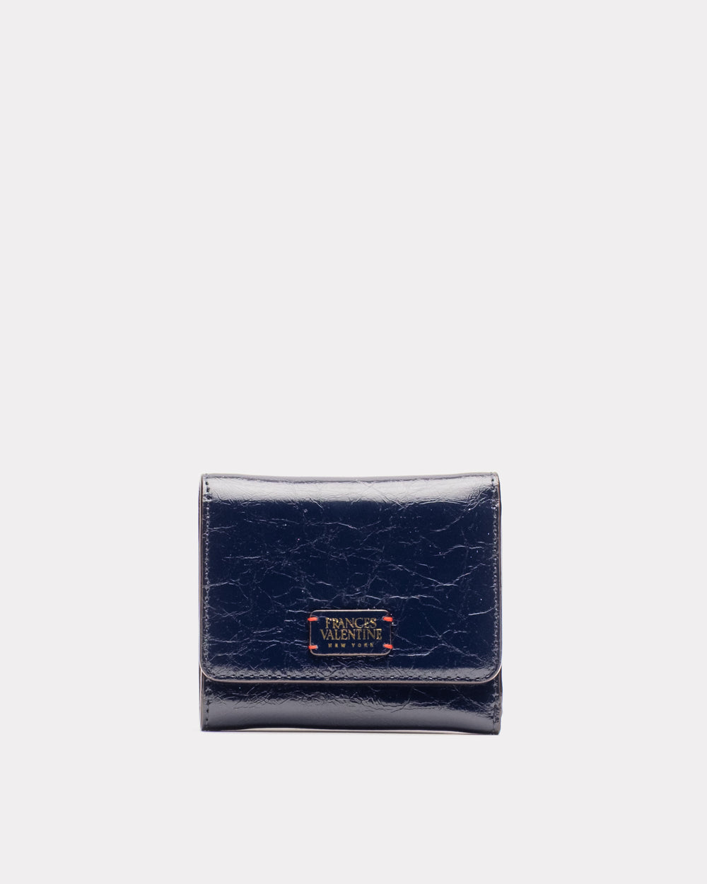 Perfect Wallet - Crinkled Leather Navy Wallet Frances Valentine