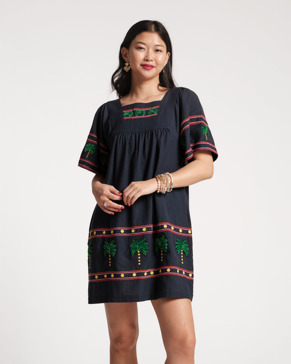 Picnic Mini Dress - Palm Tree Navy Dresses Frances Valentine
