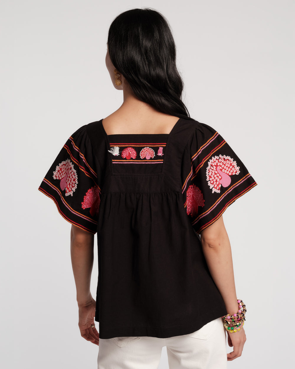 Picnic Top - Peacock Black Shirt Frances Valentine