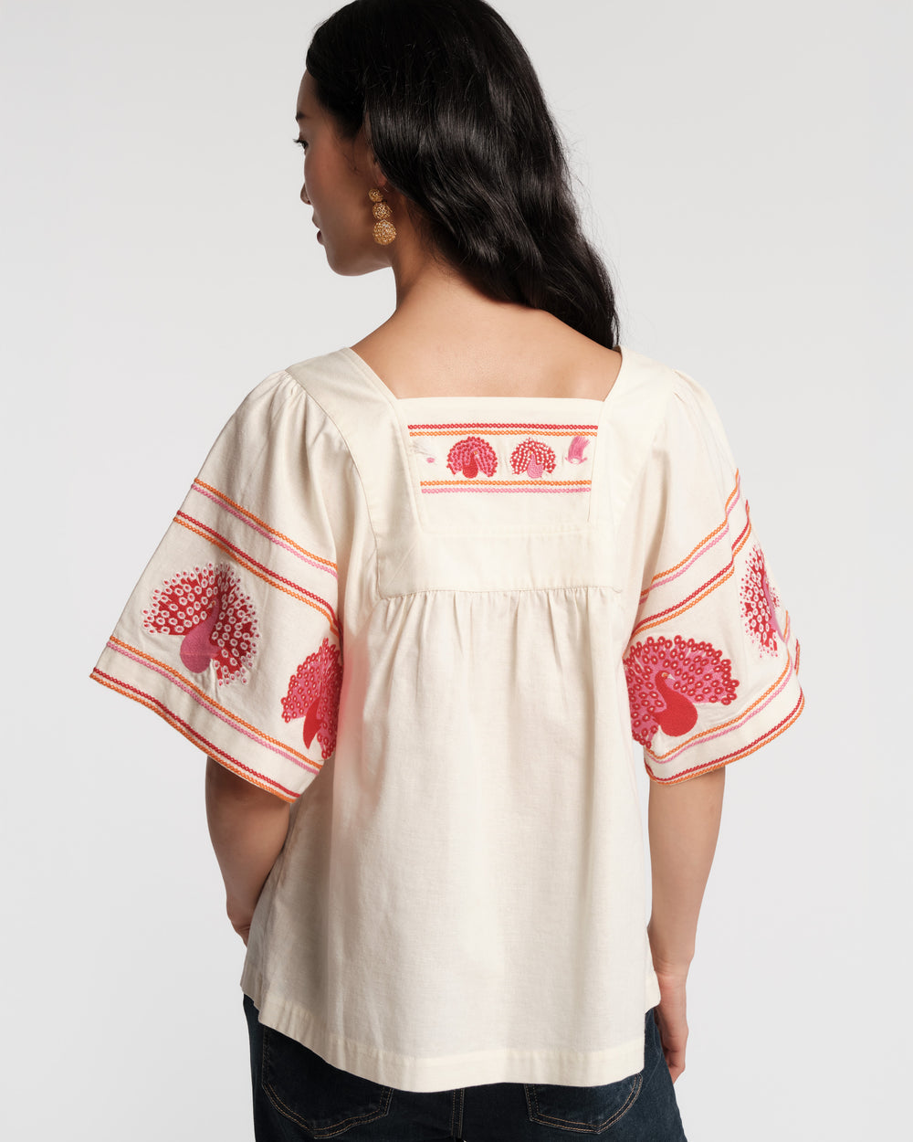 Picnic Top - Peacock Oyster Shirt Frances Valentine