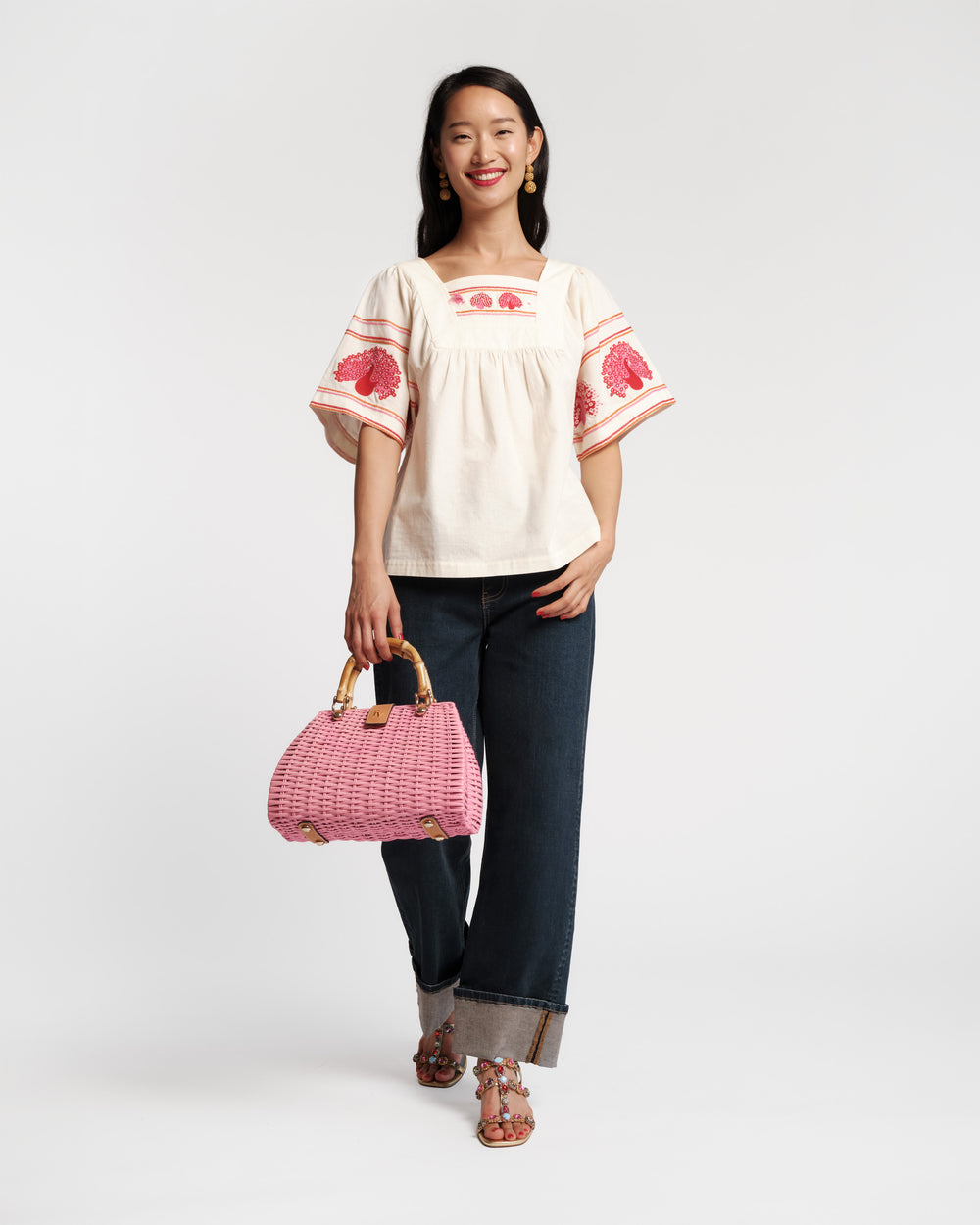 Picnic Top - Peacock Oyster Shirt Frances Valentine