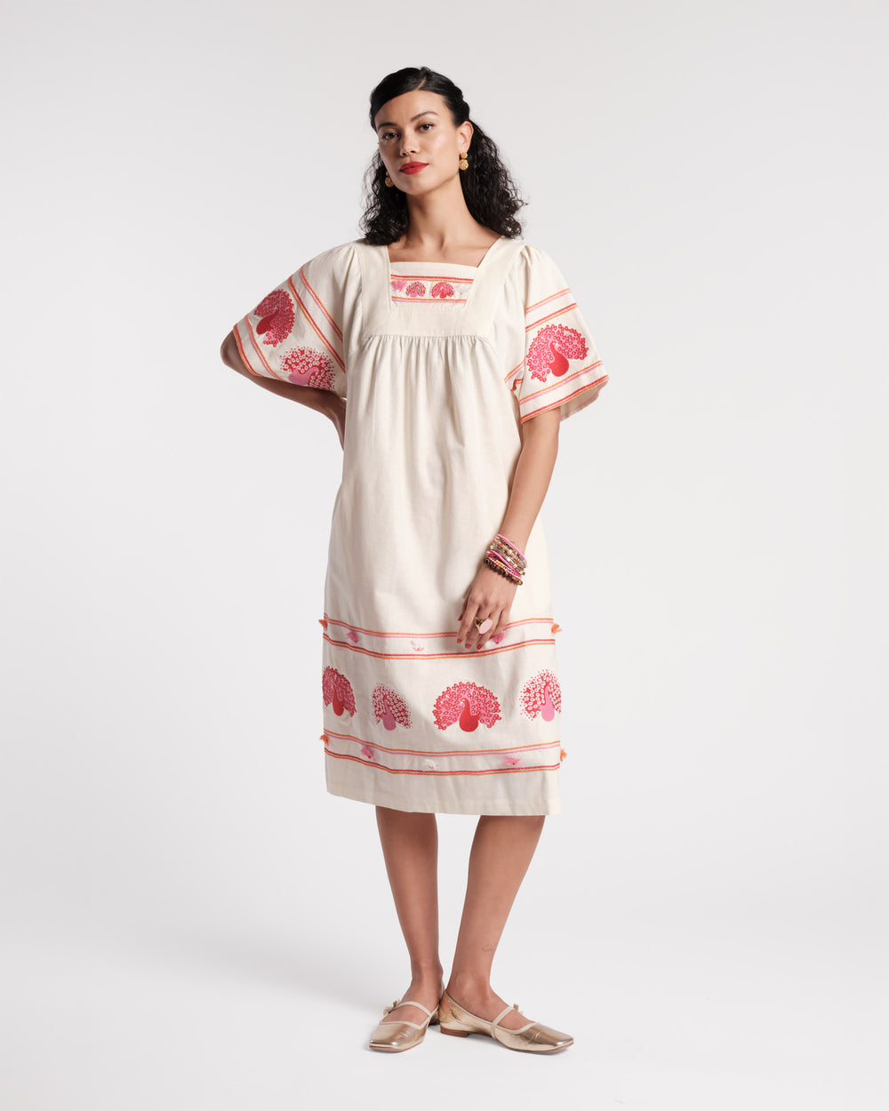 Picnic Midi Dress - Peacock Oyster Dresses Frances Valentine