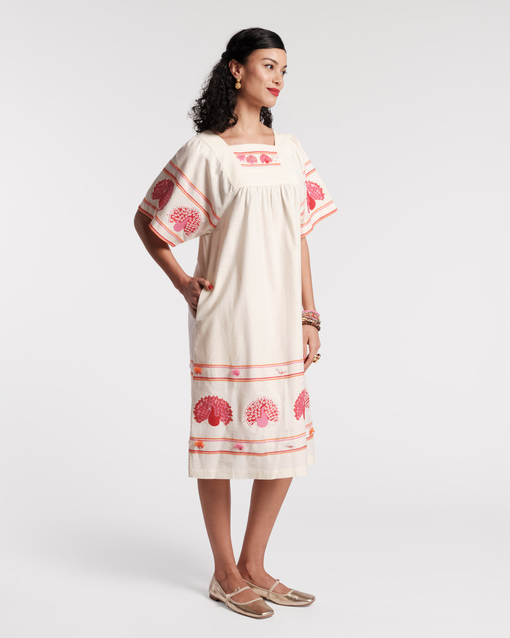Picnic Midi Dress - Peacock Oyster Dresses Frances Valentine