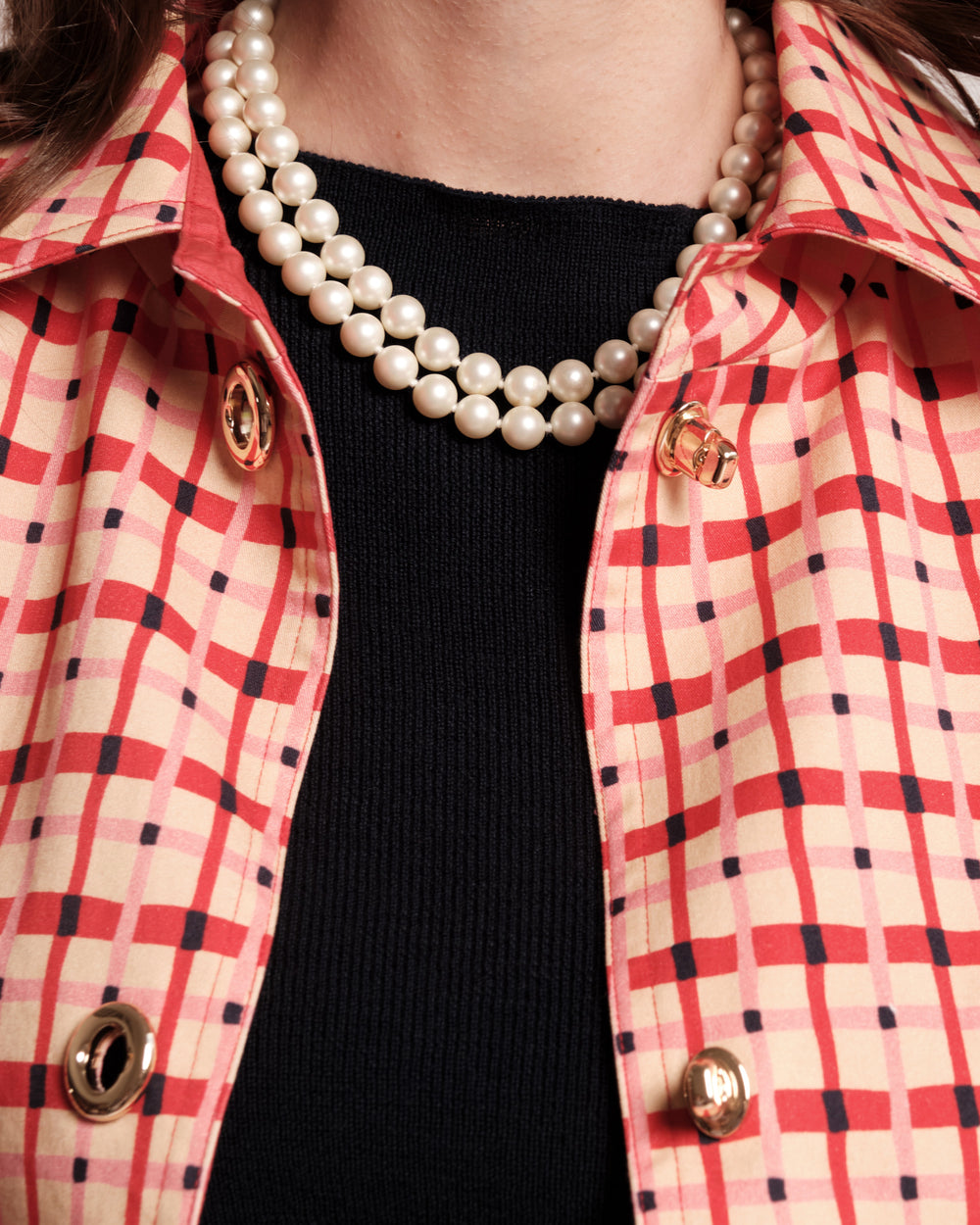 Short Spiffy Trench - Lollipop Lattice Coats & Jackets Frances Valentine