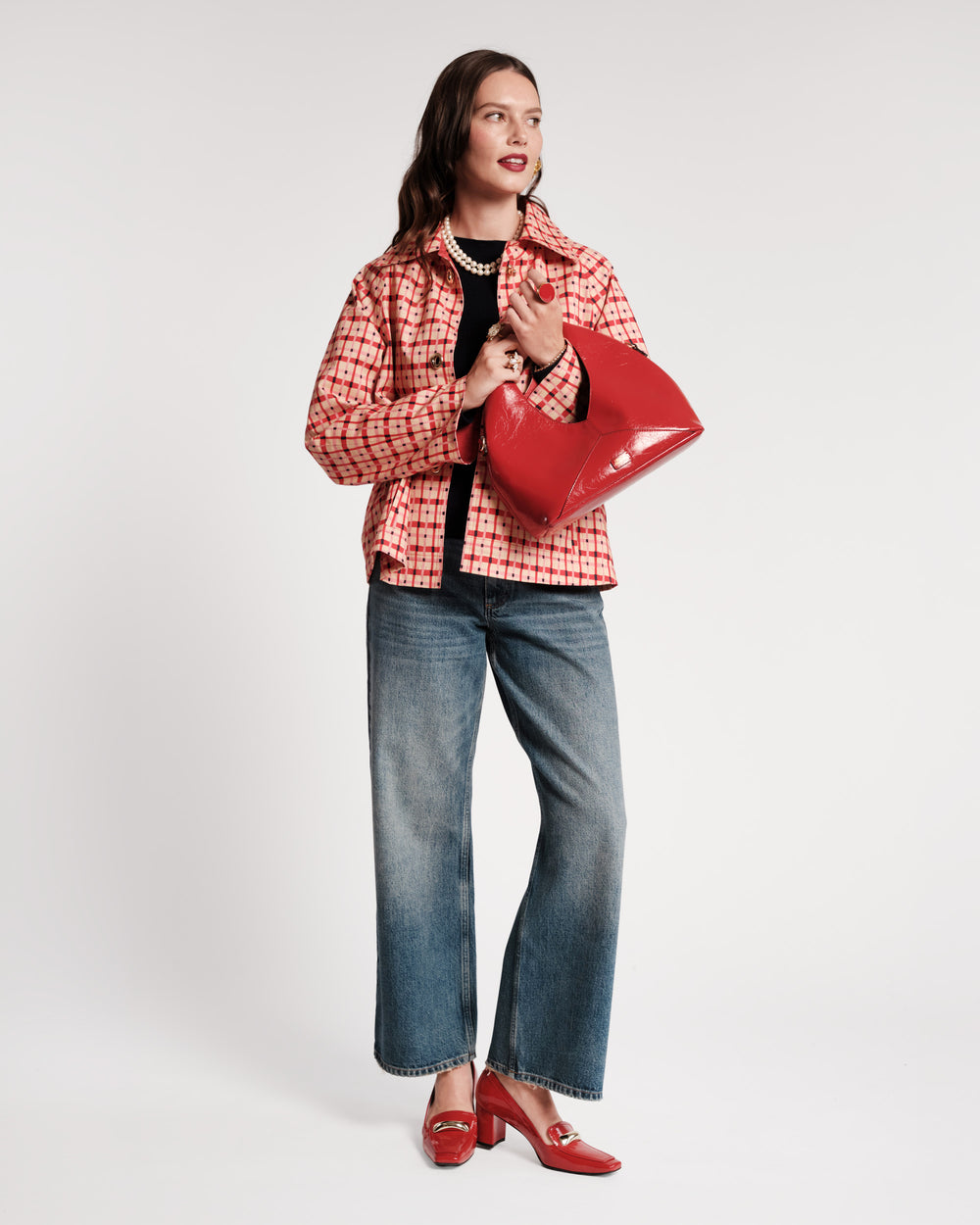 Short Spiffy Trench - Lollipop Lattice Coats & Jackets Frances Valentine