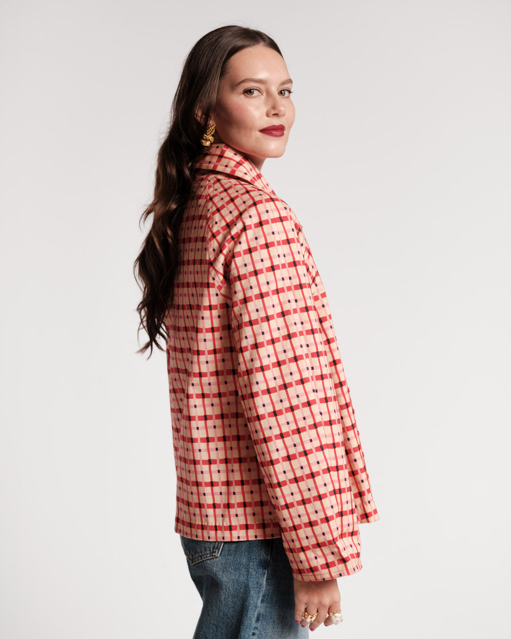Short Spiffy Trench - Lollipop Lattice Coats & Jackets Frances Valentine