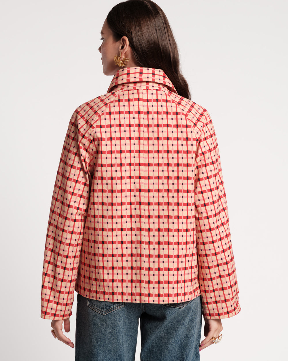 Short Spiffy Trench - Lollipop Lattice Coats & Jackets Frances Valentine
