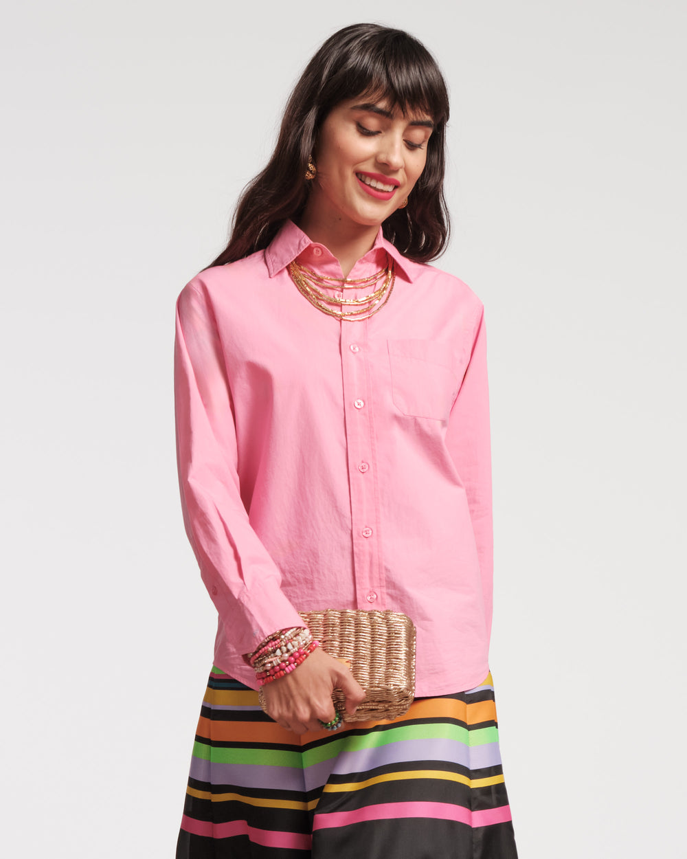 Perfect Button Down - Pink Tops Frances Valentine