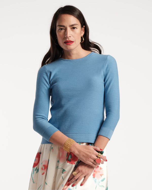 Rachel Knit Top - Blue Tops Frances Valentine