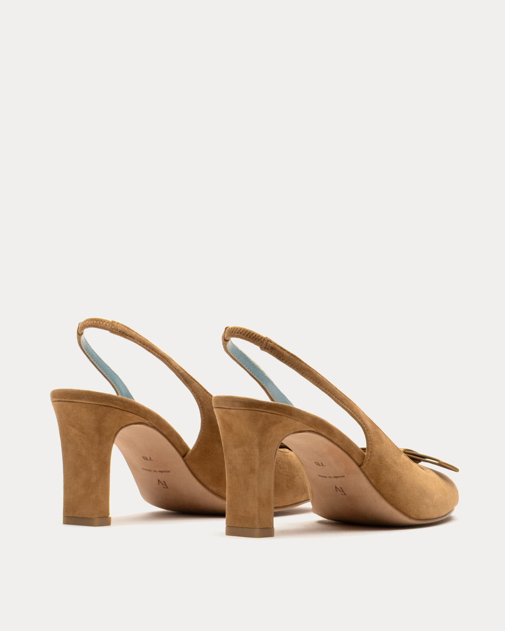Reese Slingback Heel - Suede Camel Heels Frances Valentine