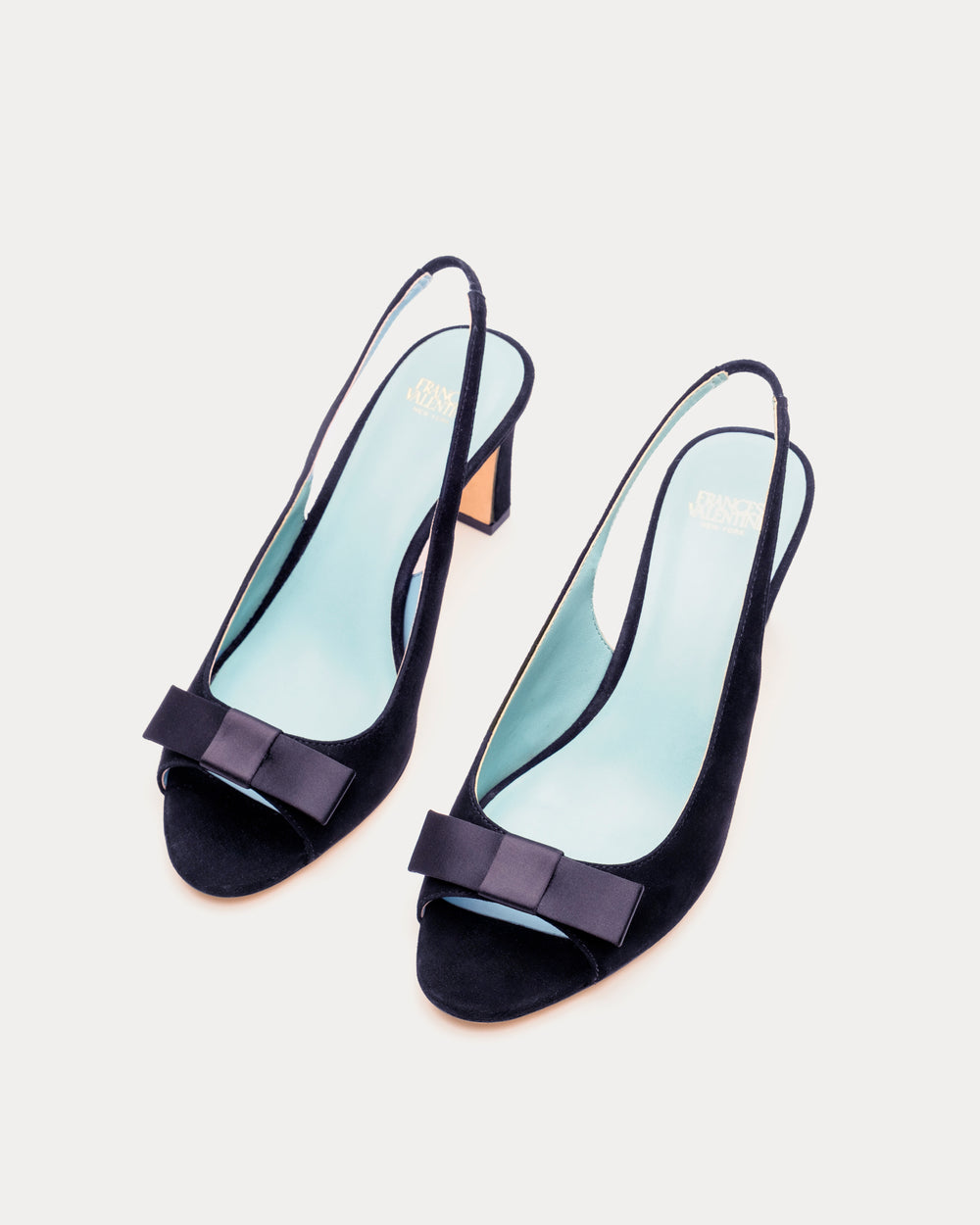 Reese Slingback Heel - Suede Navy Heels Frances Valentine