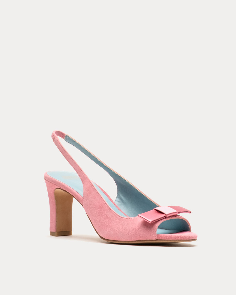 Reese Slingback Heel - Suede Pink Heels Frances Valentine