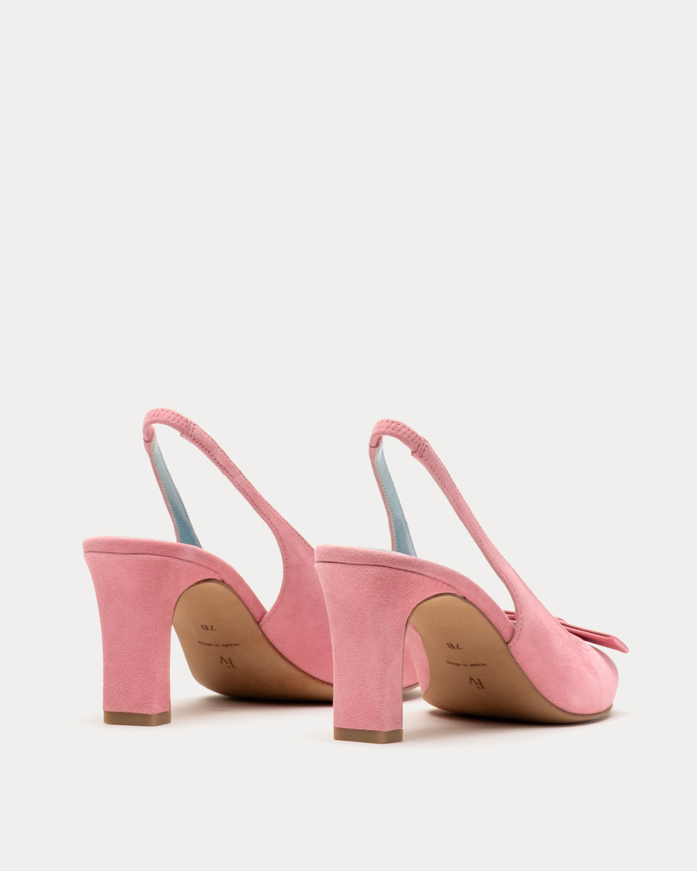 Reese Slingback Heel - Suede Pink Heels Frances Valentine