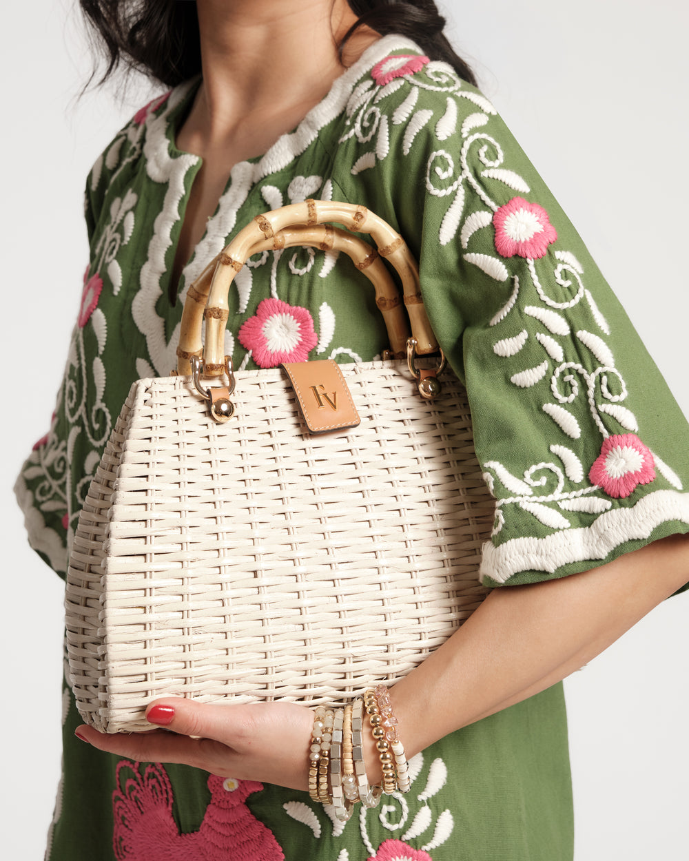Rooster Wicker Basket - Off White Basket Frances Valentine