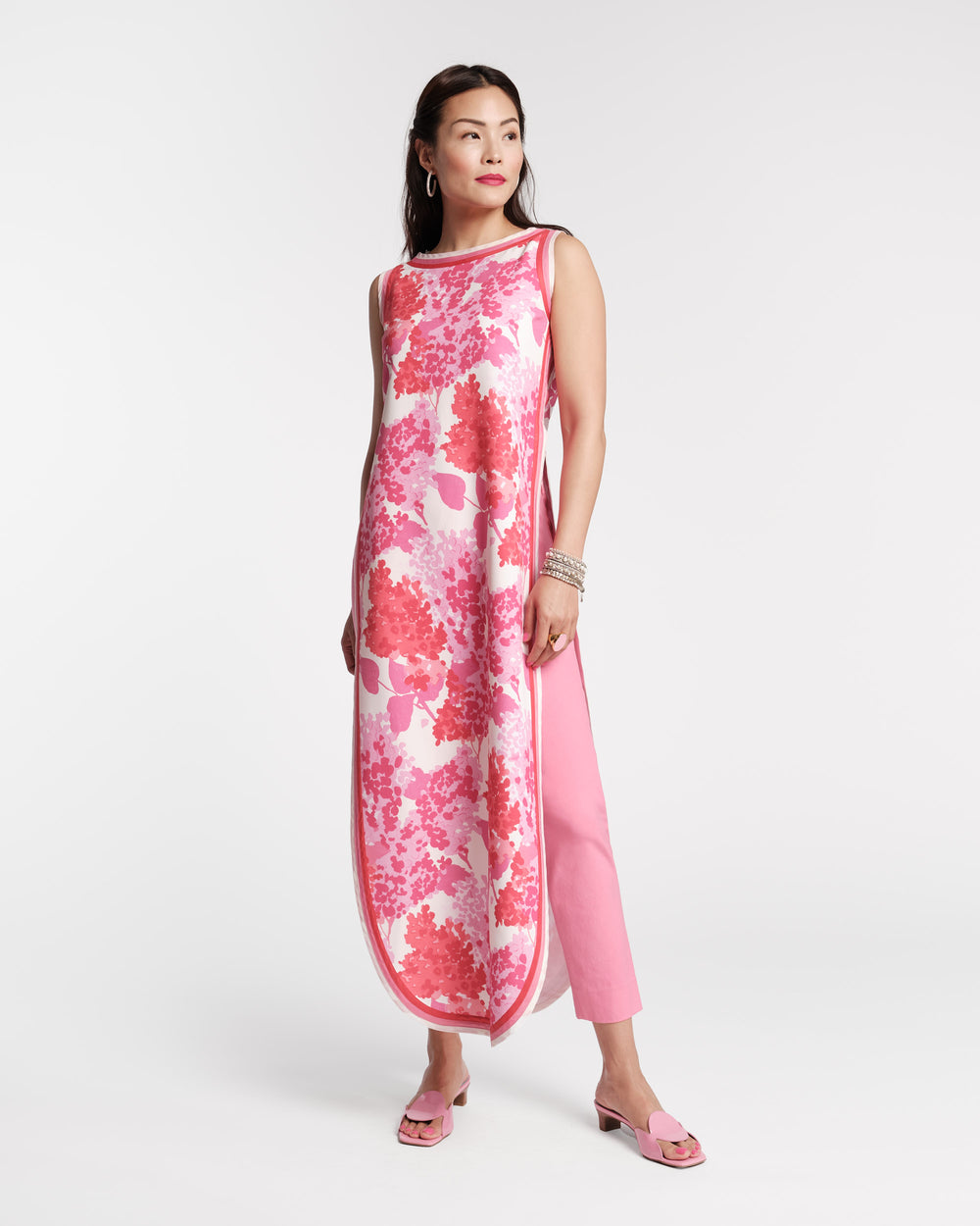 Lucy Cigarette Pant - Cotton Stretch Pink Pants Frances Valentine