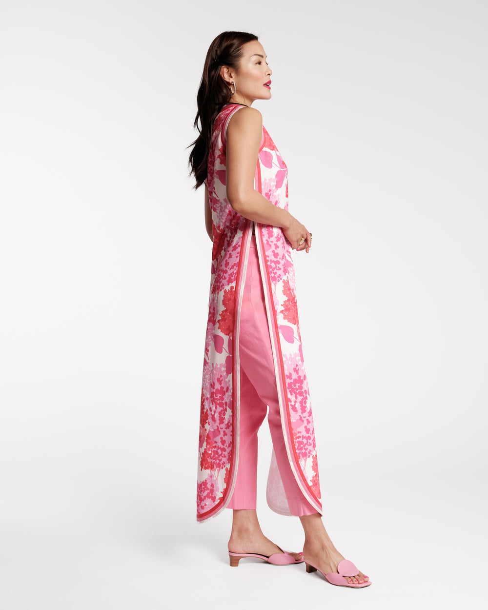 Lucy Cigarette Pant - Cotton Stretch Pink Pants Frances Valentine