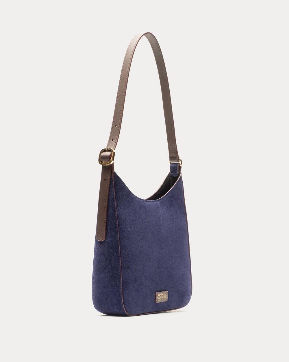 Sadie Shoulder Bag Suede - Navy Handbag Frances Valentine
