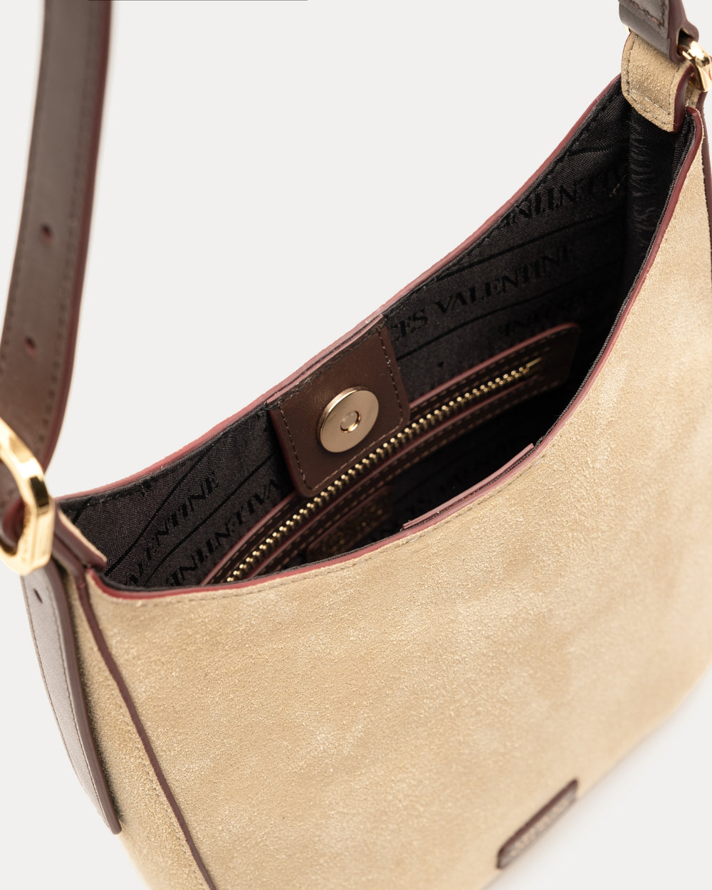 Sadie Shoulder Bag Suede - Sand Handbag Frances Valentine