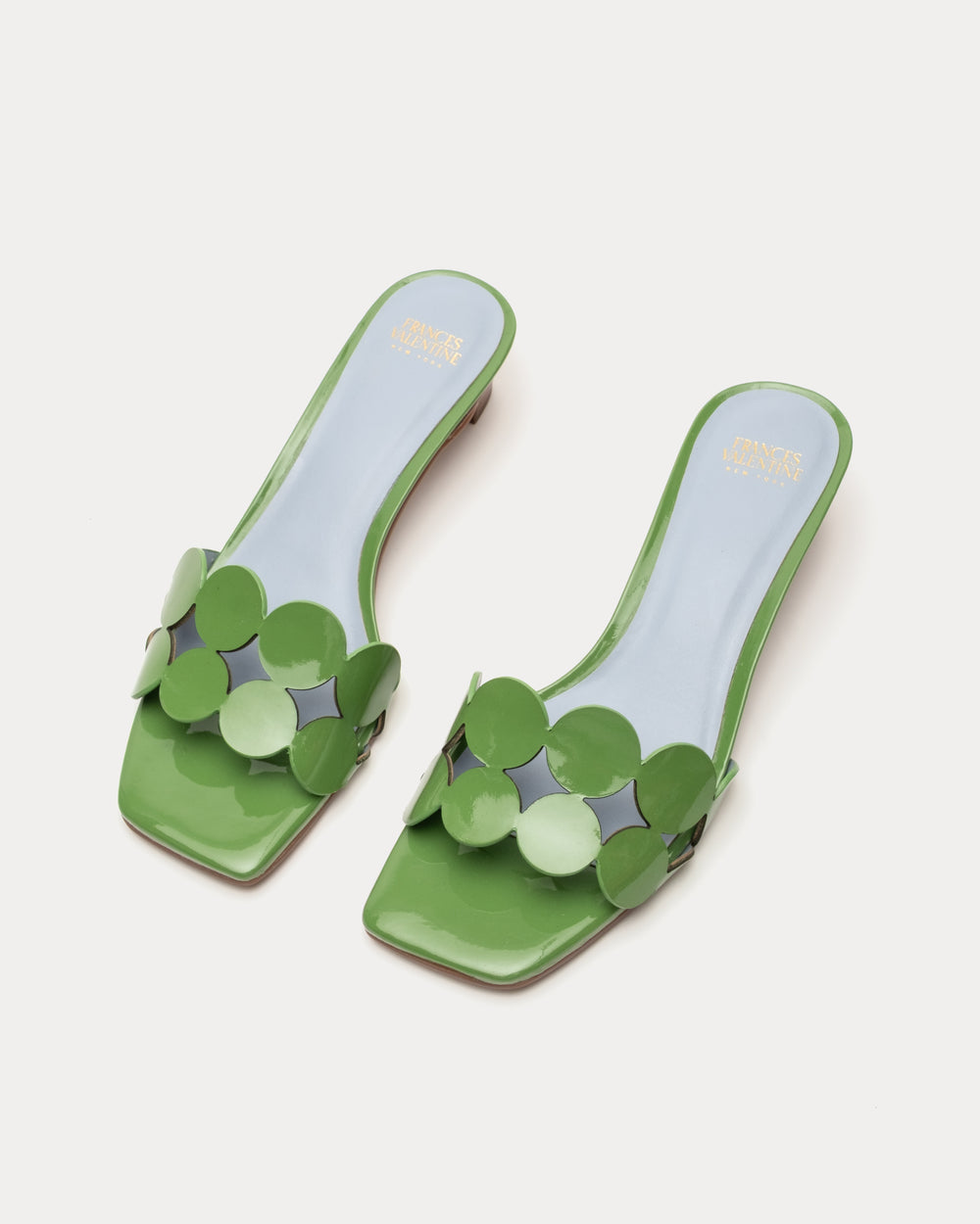 Sandy Mini Circle Slide - Green Sandals Frances Valentine