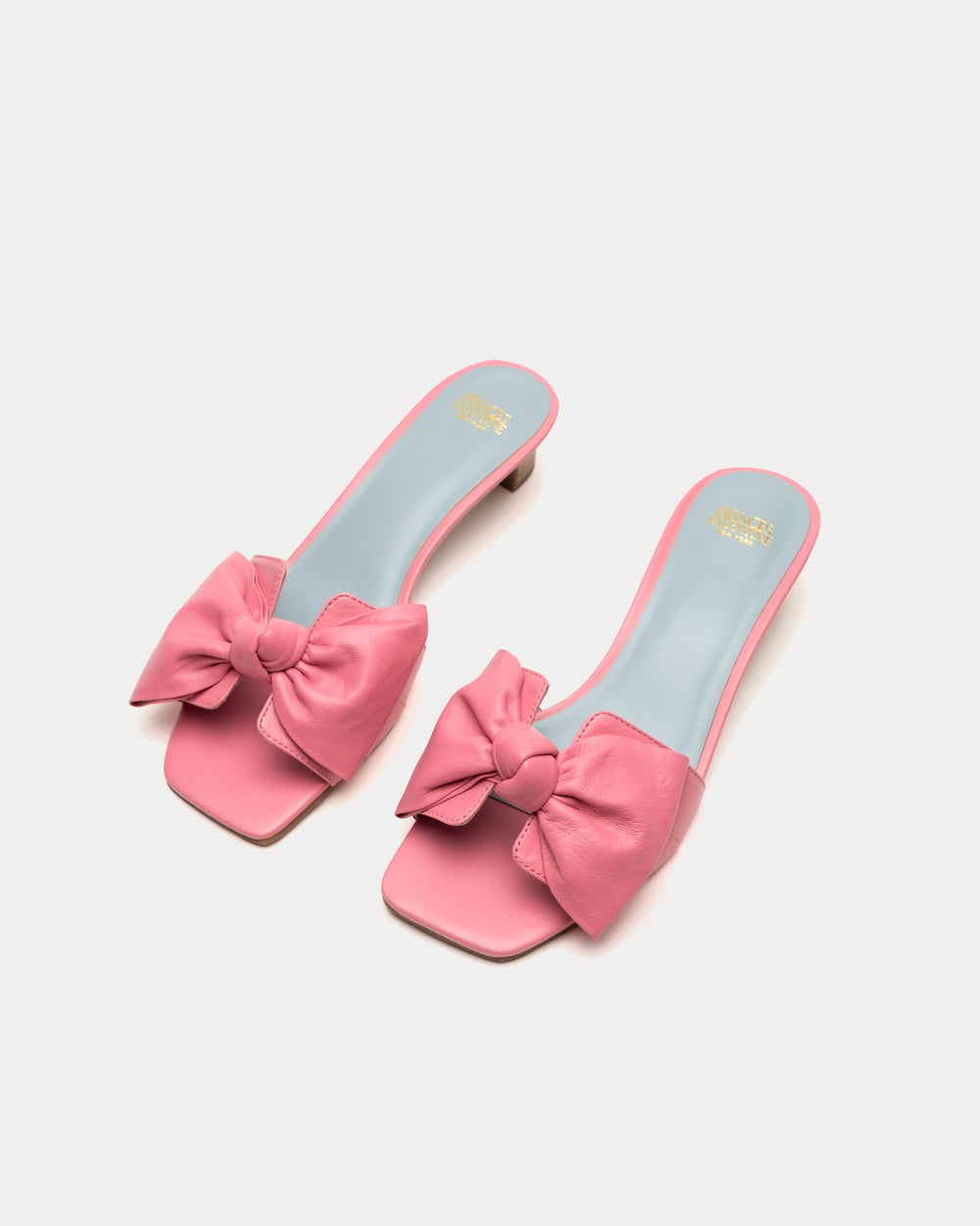 Sandy Slide Heel - Nappa Leather Pink Heels Frances Valentine