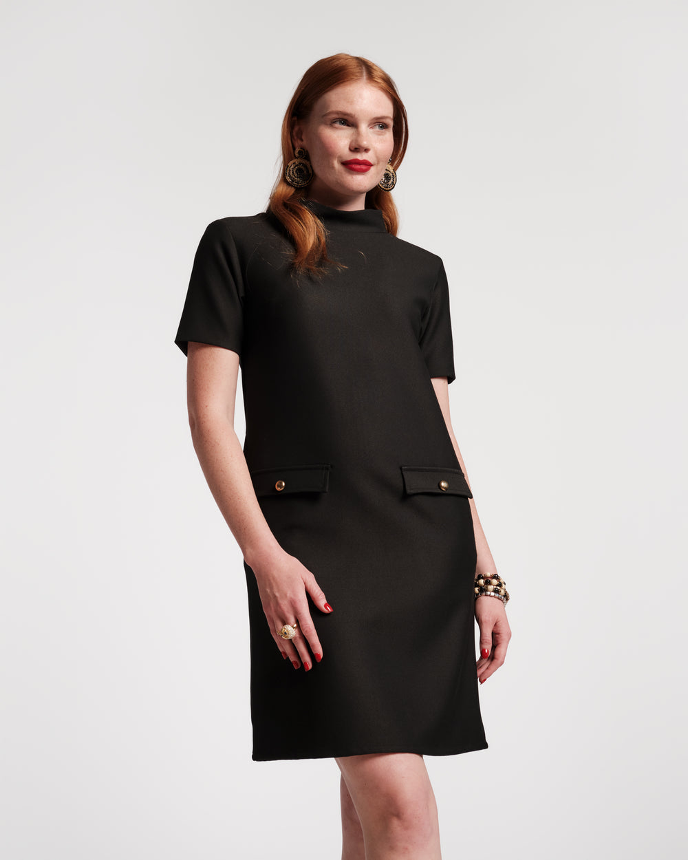 Sarah Shift Dress - Black Dresses Frances Valentine