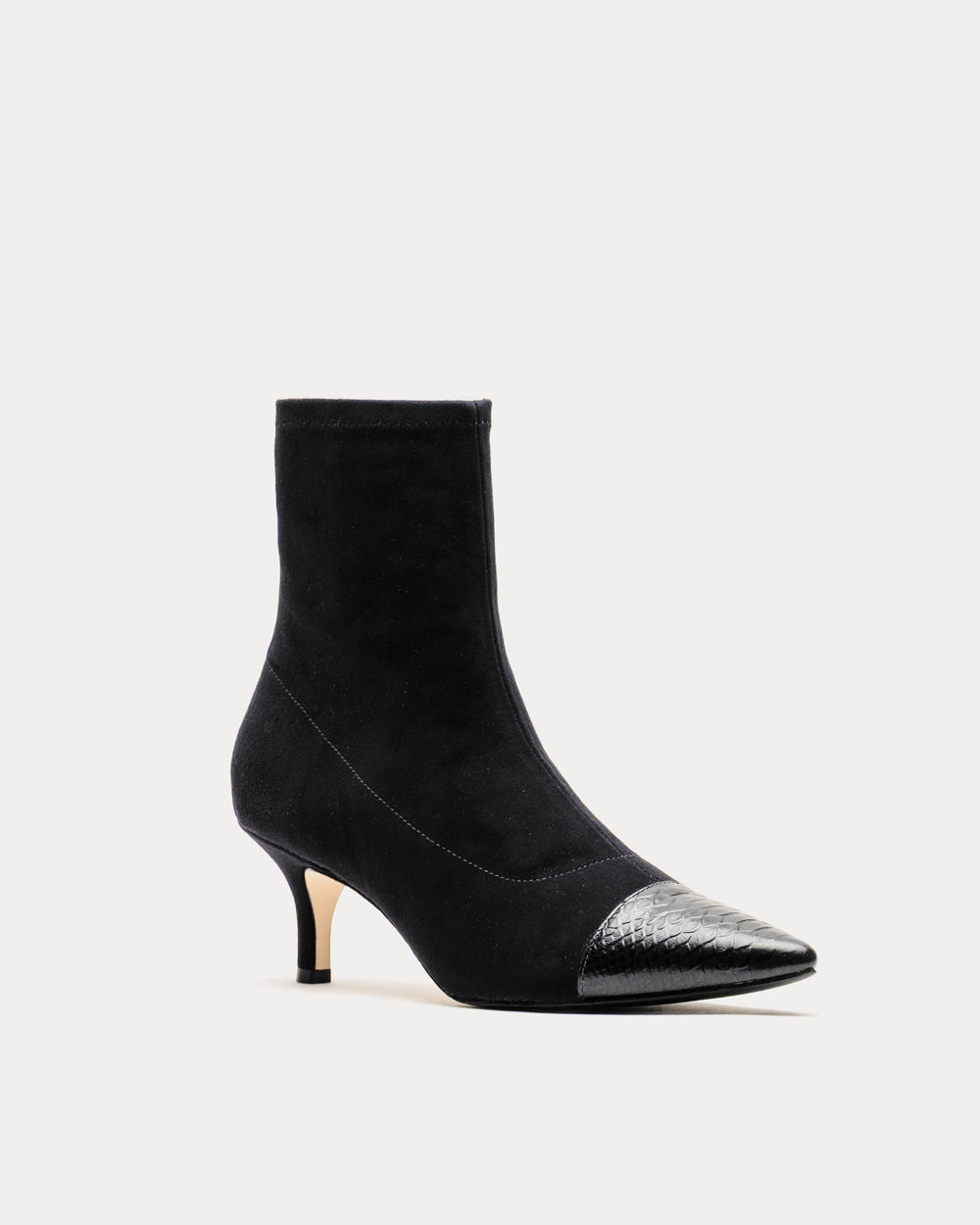 Serena Boot - Stretch Suede Black Heels Frances Valentine