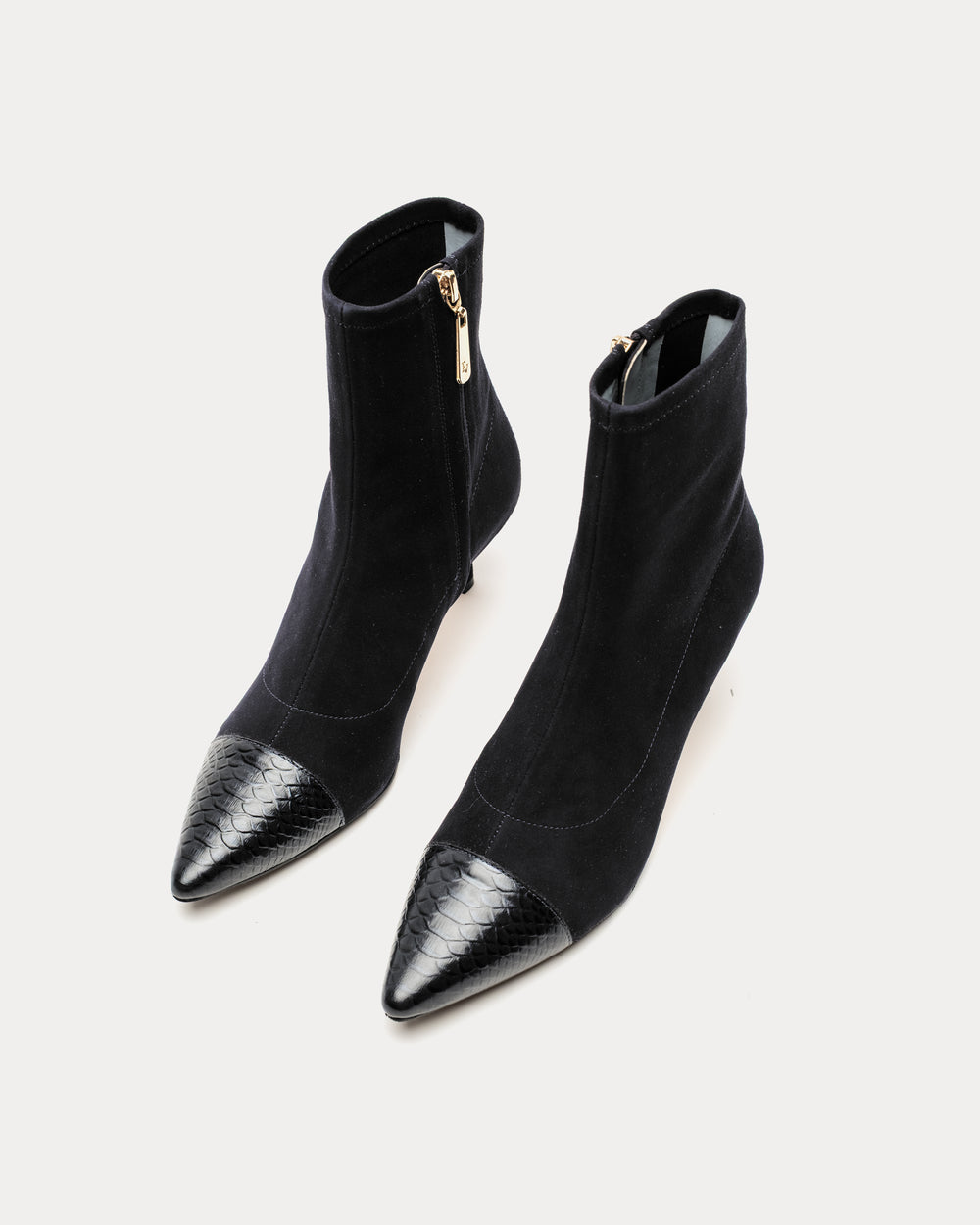Serena Boot - Stretch Suede Black Heels Frances Valentine