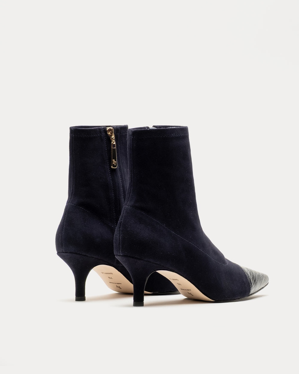 Serena Boot - Stretch Suede Navy Heels Frances Valentine