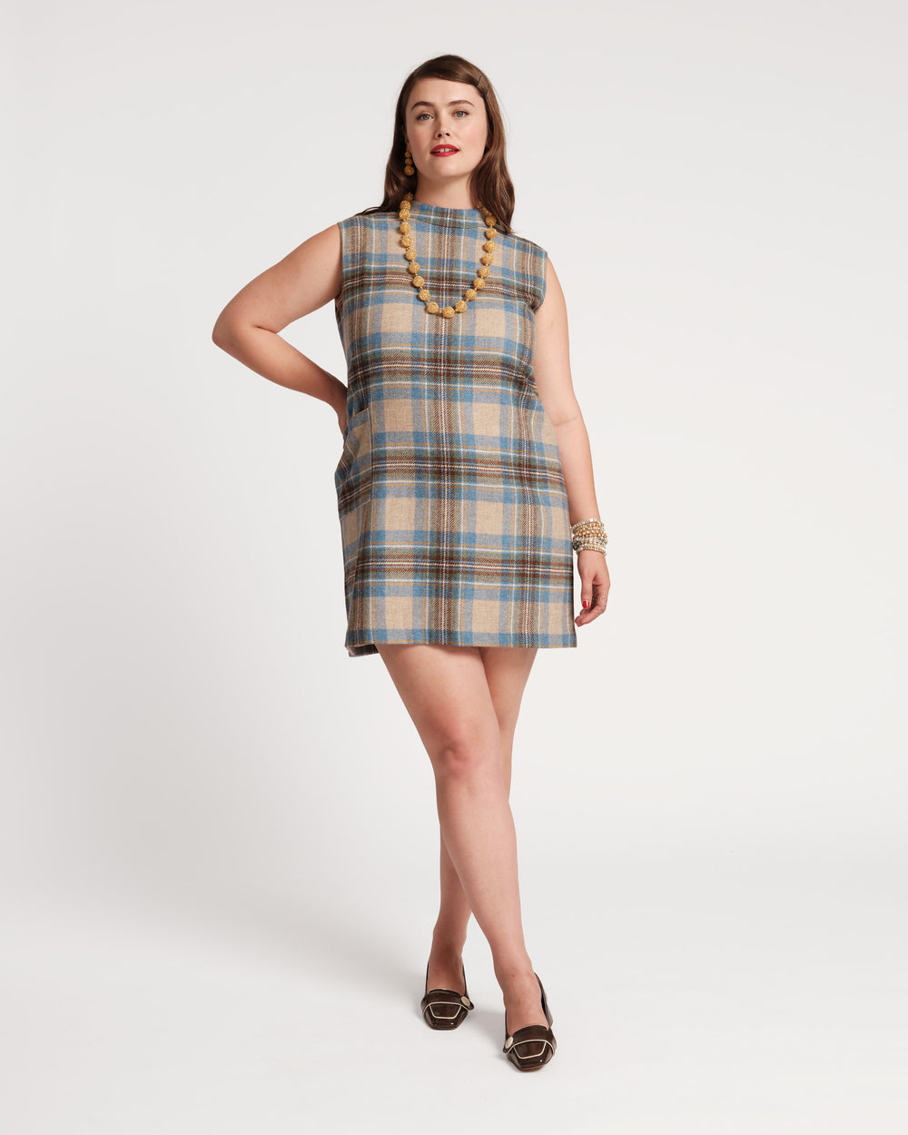 Ellen Wool Shift Dress - Stewart Plaid Dresses Frances Valentine