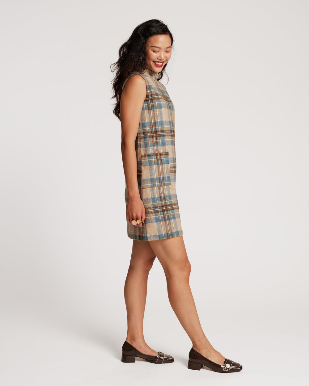 Ellen Wool Shift Dress - Stewart Plaid Dresses Frances Valentine