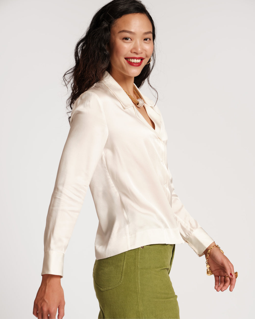 Katherine Silk Blouse - Ivory Tops Frances Valentine