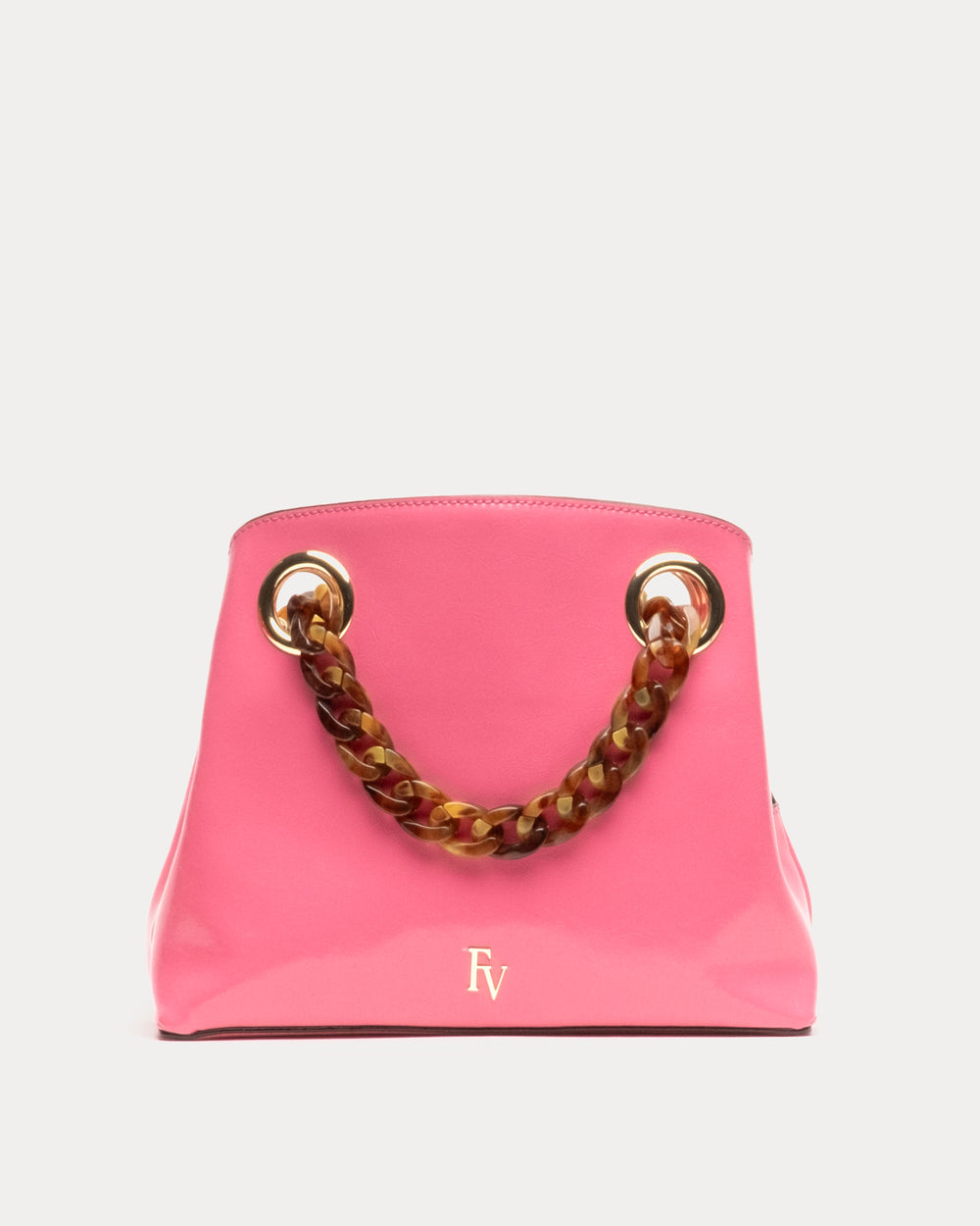Skip Tote - Crinkled Leather Pink Handbag Frances Valentine