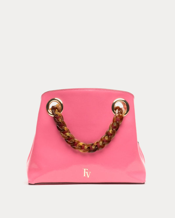 Skip Tote - Crinkled Leather Pink Handbag Frances Valentine