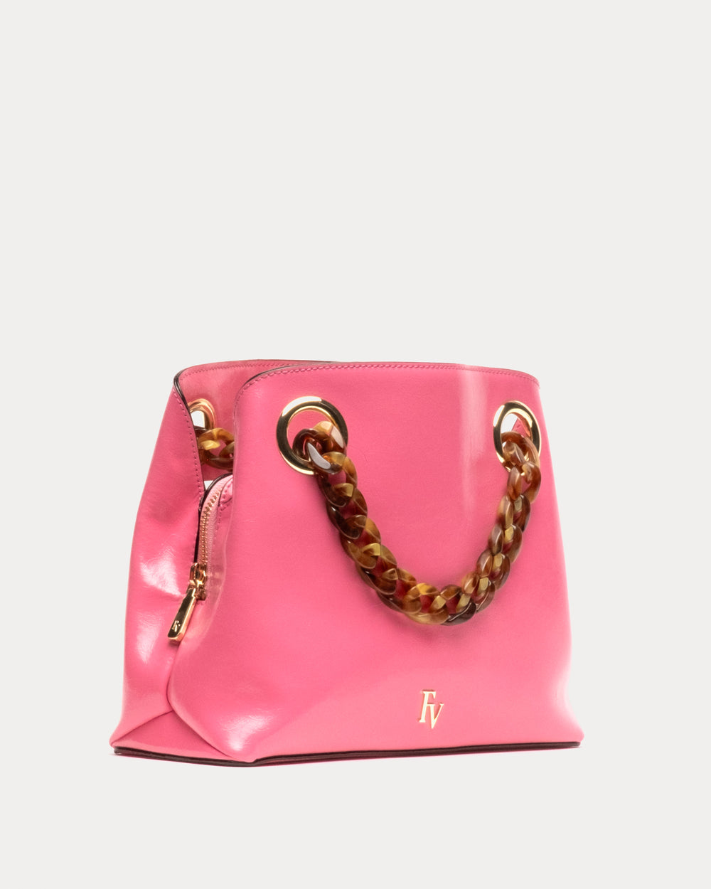 Skip Tote - Crinkled Leather Pink Handbag Frances Valentine