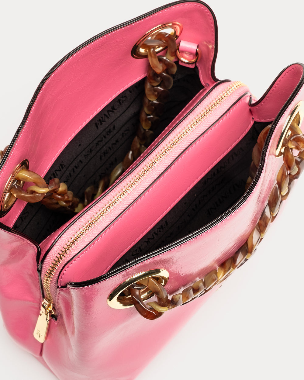 Skip Tote - Crinkled Leather Pink Handbag Frances Valentine