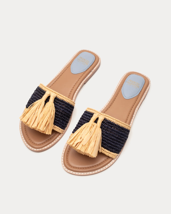 Raffia Tassle Sandal - Natural Sandals Frances Valentine