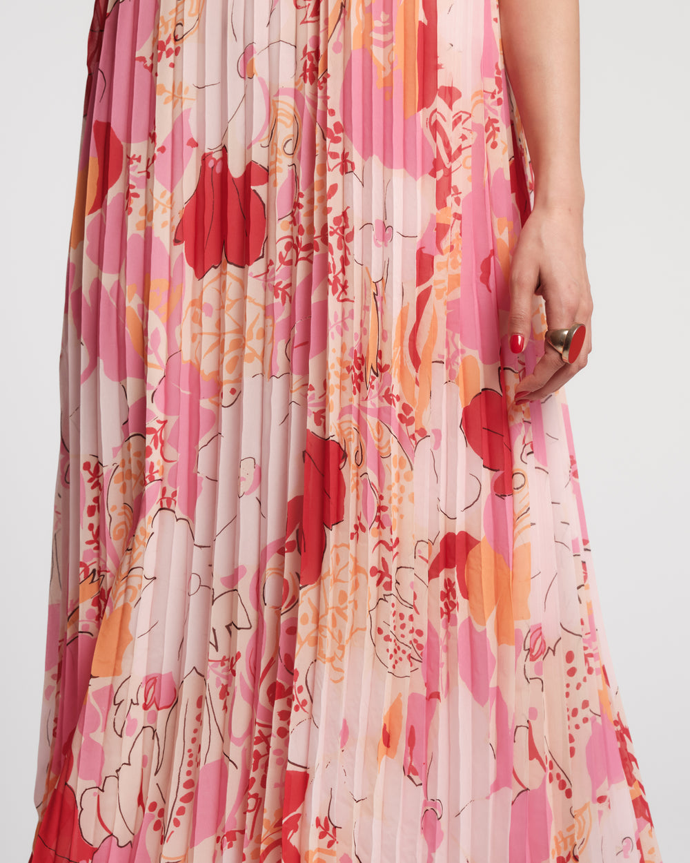 Slim Pleated Maxi Dress - Wild Tulip Dresses Frances Valentine