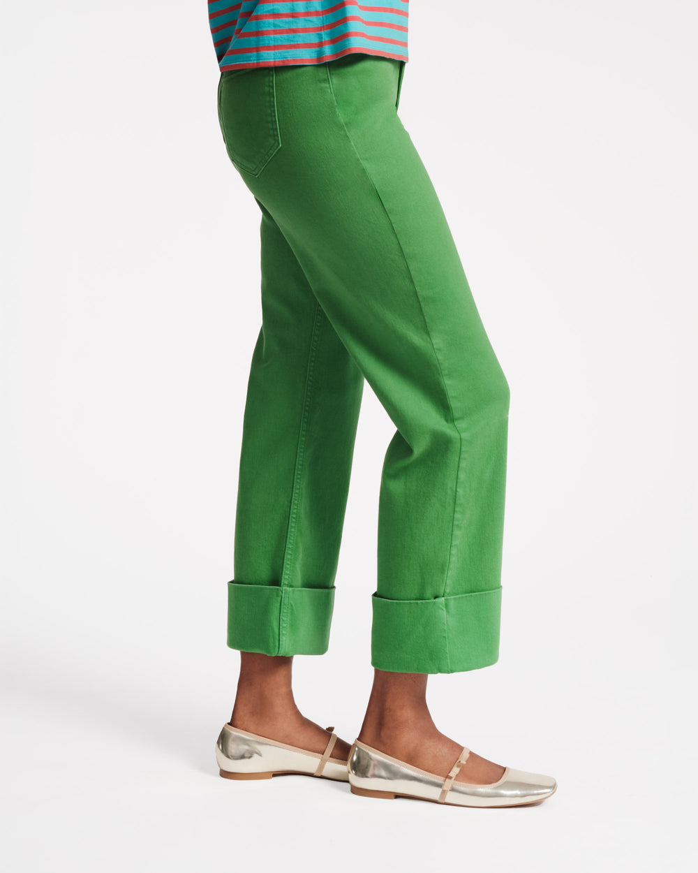 Smarty Cuffed Jeans - Green Pants Frances Valentine