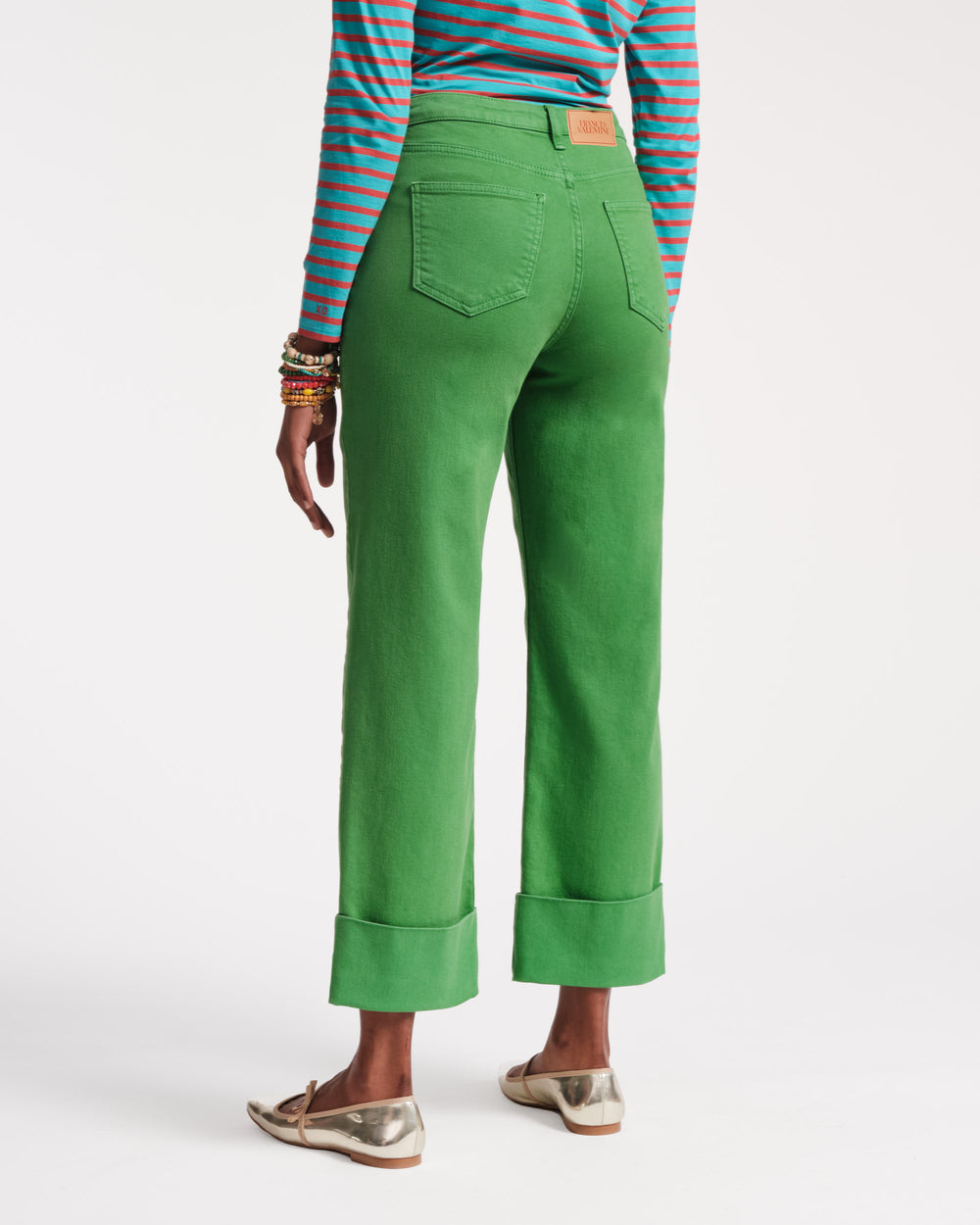 Smarty Cuffed Jeans - Green Pants Frances Valentine