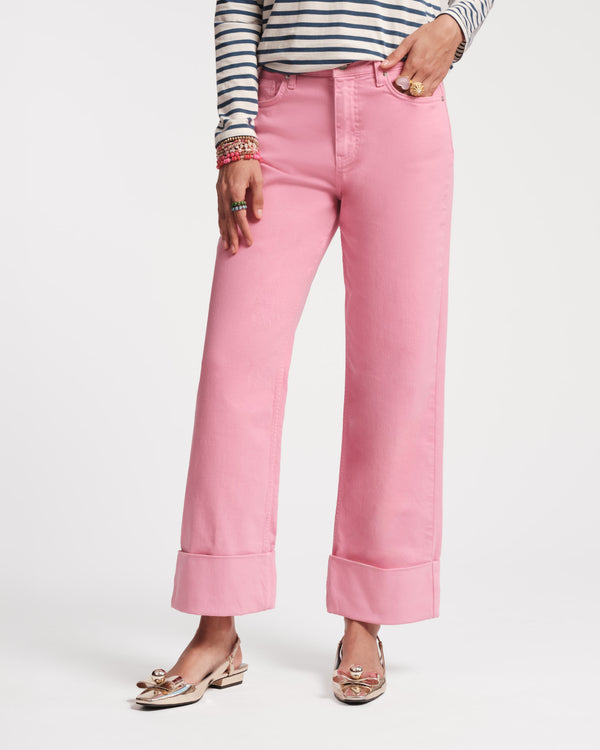 Smarty Cuffed Jeans - Pink Pants Frances Valentine