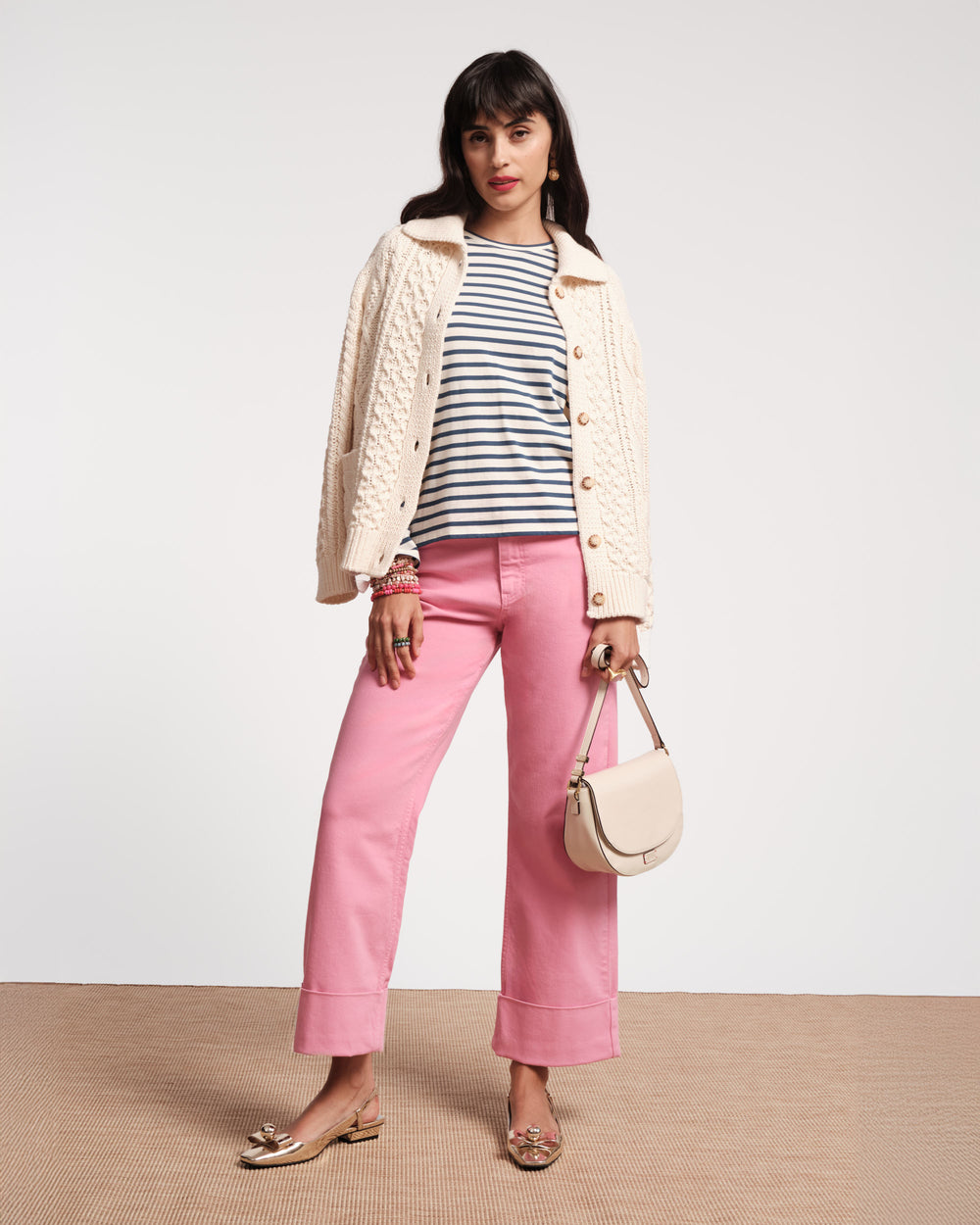 Smarty Cuffed Jeans - Pink Pants Frances Valentine