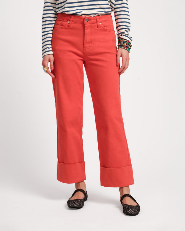 Smarty Cuffed Jeans - Red Pants Frances Valentine