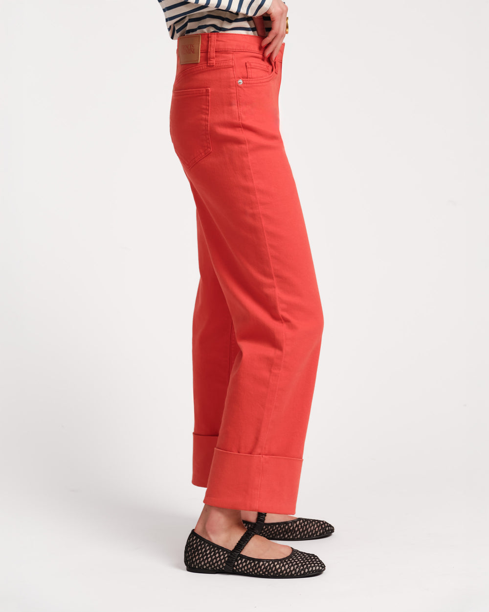 Smarty Cuffed Jeans - Red Pants Frances Valentine
