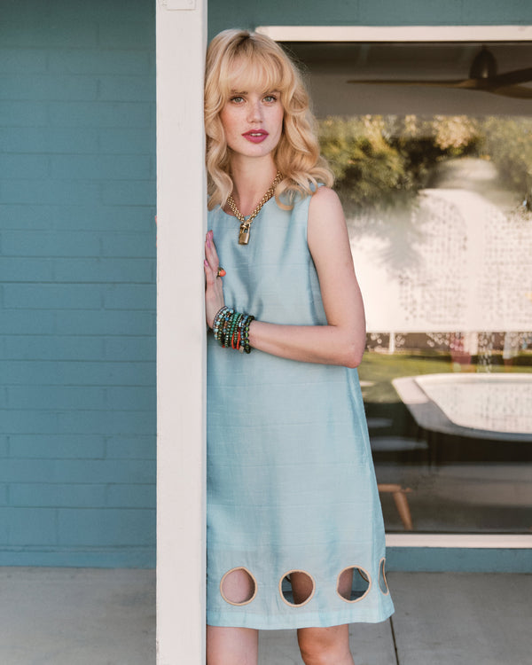 Lily Cut Out Mini Dress - Air Blue Dresses Frances Valentine
